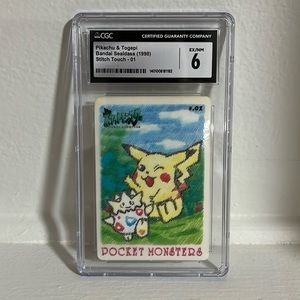 Pikachu & Togepi Bandai Sealdass 1998 Stitch Touch #01